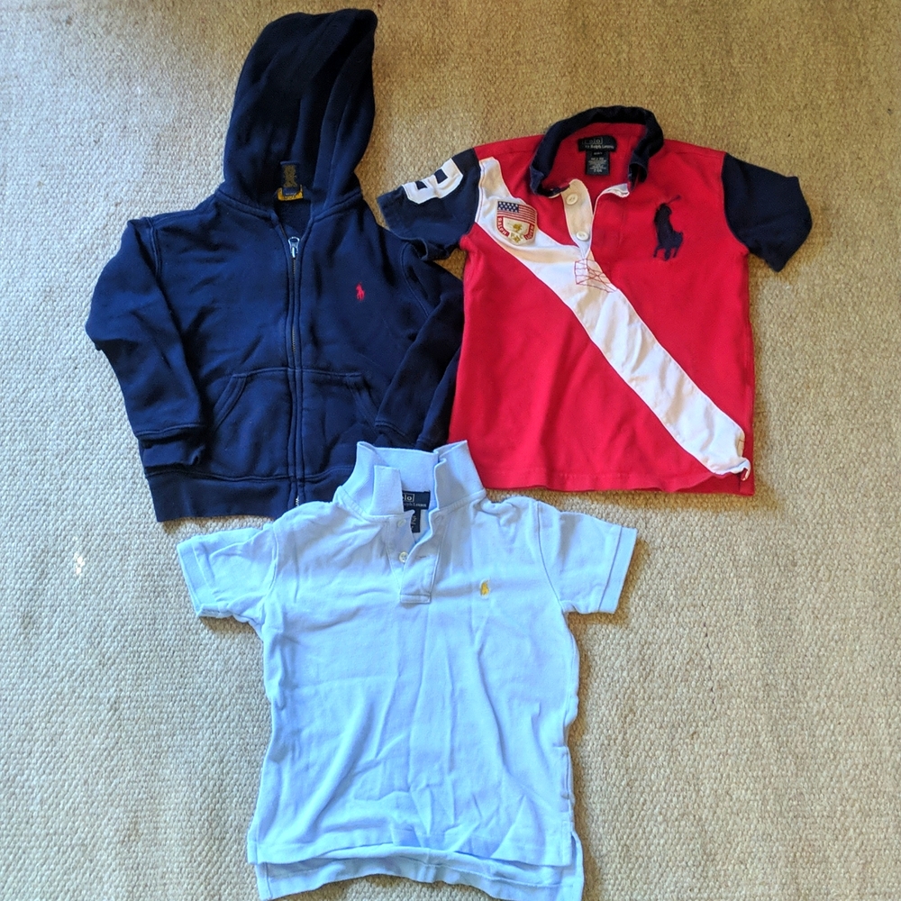 Youth polo Ralph Lauren polos and zip up hoodie